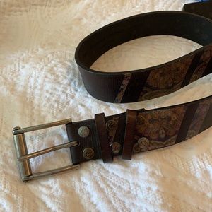 Brown and Paisley Leather Robert Graham Belt